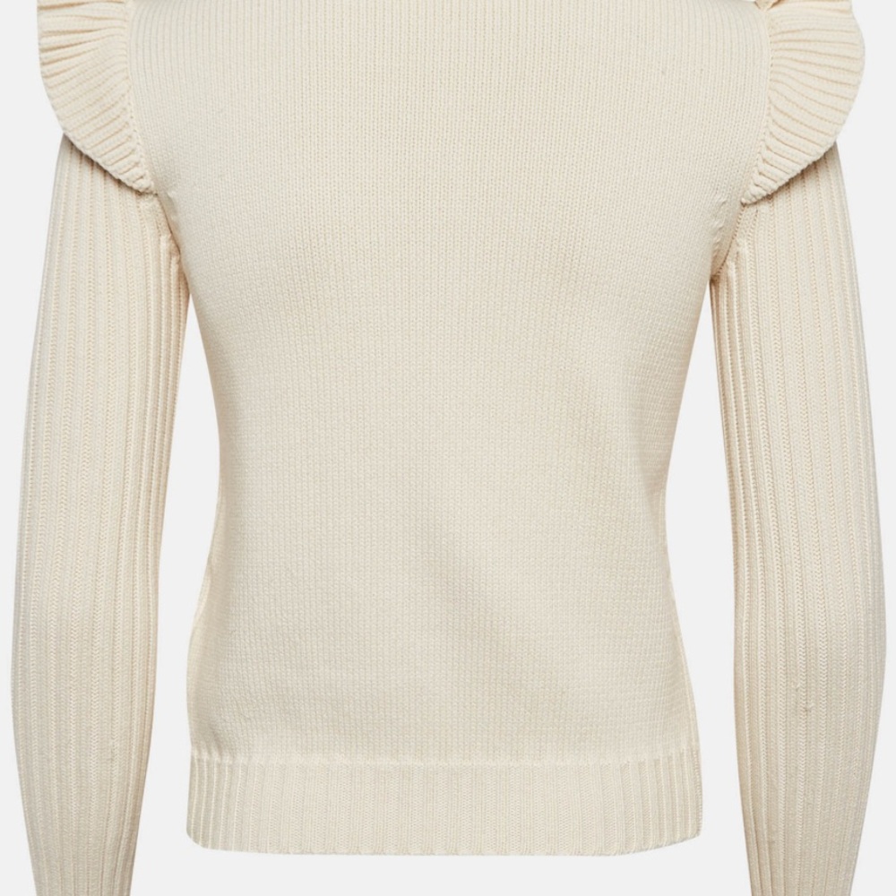RED Valentino Cream Ruffled Cardigan - Picture 2 of 9